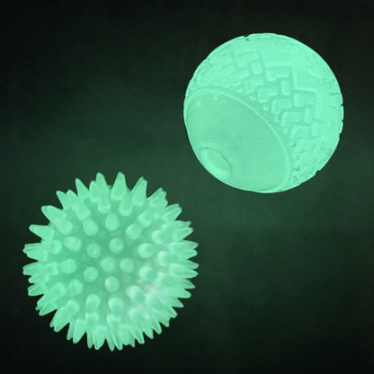 Feixun Dog Glow Ball Dog Dark Glow Ball Glow Dog Toy Ball 2 Pack (B)