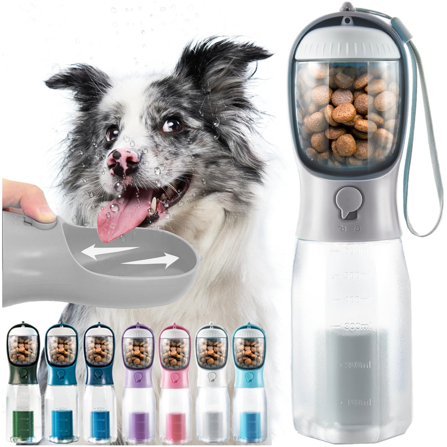3-in-1 Portable Dog Water Bottle, 20 oz